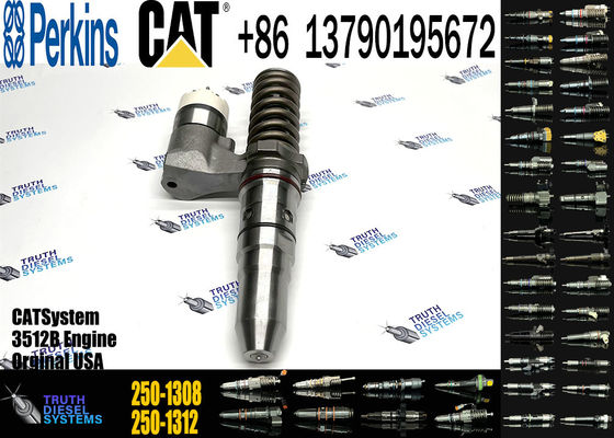 Excavator Spare Parts Common Rail Diesel Fuel Injector 10R-1280 250-1308 For CAT 3512B 3516B 3508B Engine