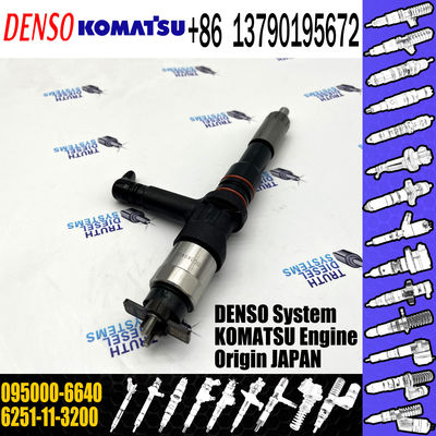For KOMATSU SAA6D125E-5 6251-11-3200 6251-11-3201 Common Rail Fuel Injector 095000-6640